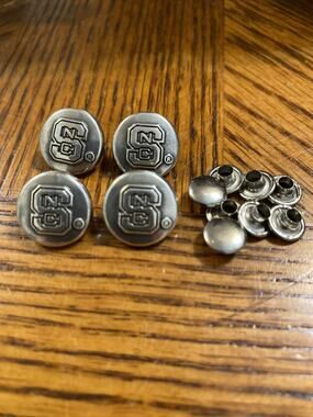 Lot Of 4 North Carolina State University Conchos With Rivots 3/4” Wide SMALL